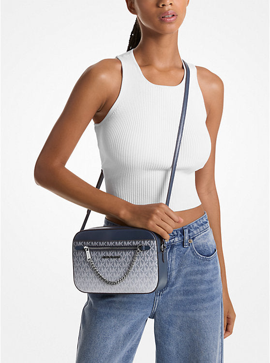 Bolsa- Michael Kors Bandolera Jet Set en Lona con Logo Degradado Logrado Original