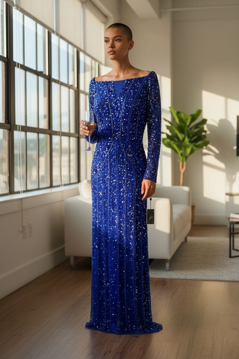 Vestido azul lentejuela Talla 12